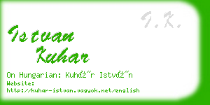 istvan kuhar business card